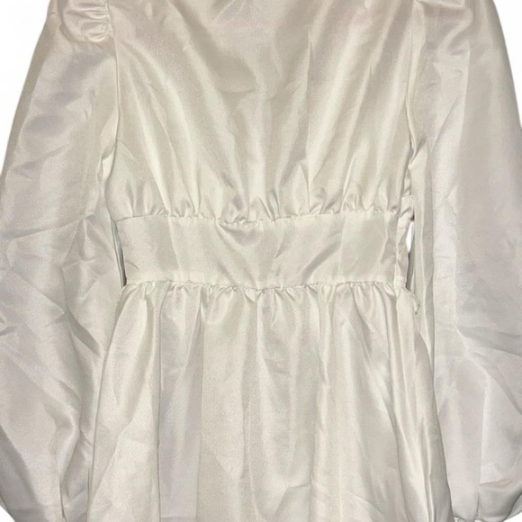 PrettyLittleThing White Button-Front Ruffle Dress - Picture 5 of 7